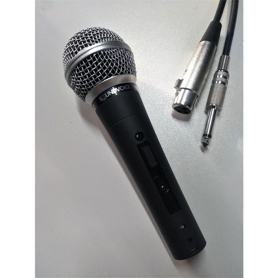 Microfone Soundvoice SM58s Unidirecional Chave Liga/Desliga + Cabo 3m
