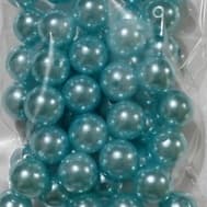 Pérola De ABS 10 mm  - Azul Frozen Com Furo Passante Pacote Com 50 peças -  Planeta das artes