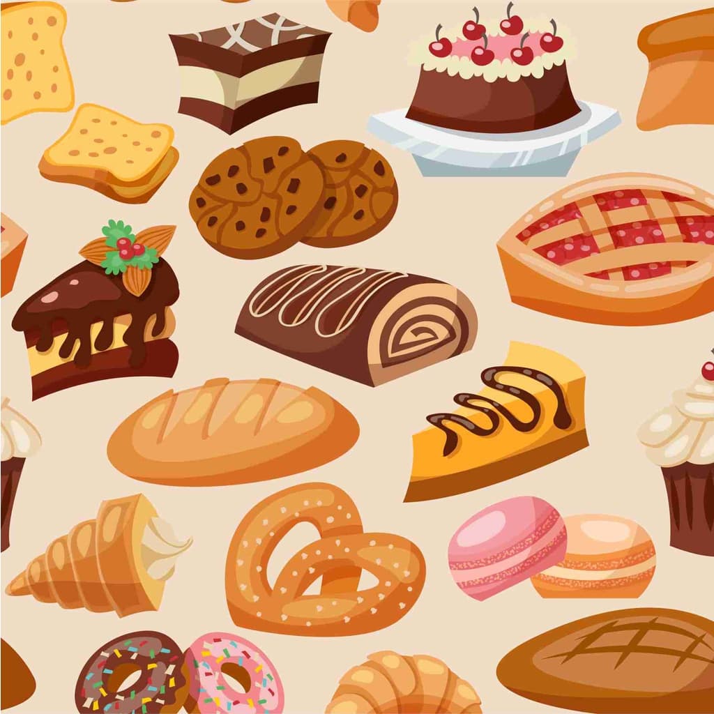 Kit 14 Papel De Parede Adesivo Casual Padaria Doce Torta Bolo 3m