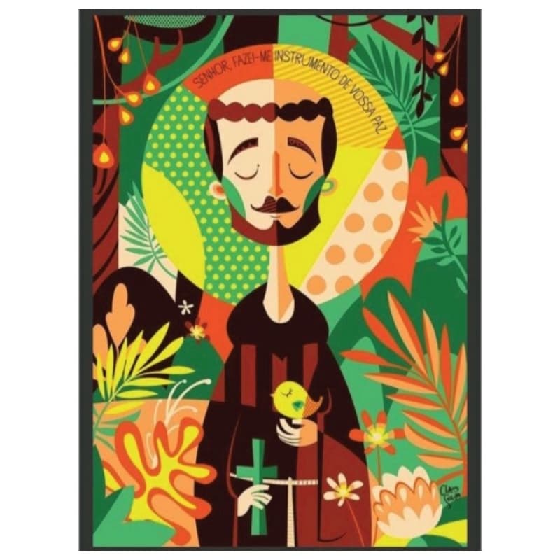 Quadro Decorativo São Francisco de Assis em mdf 60x40 3mm Quadros decorativos modernos religiosos