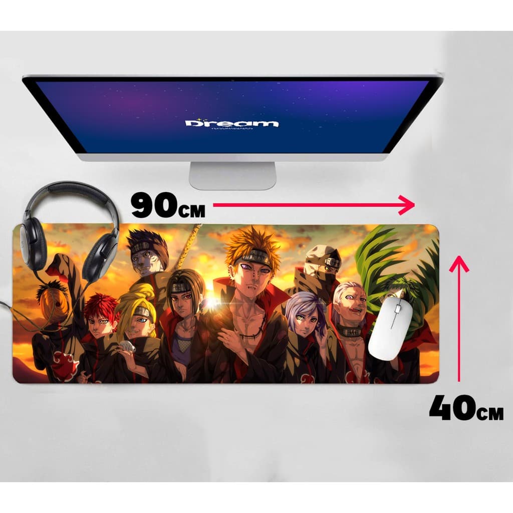 Mouse Pad Naruto Itachi Akatsuki pain Grande Extra Grande 90x40 Personalizado Costurado