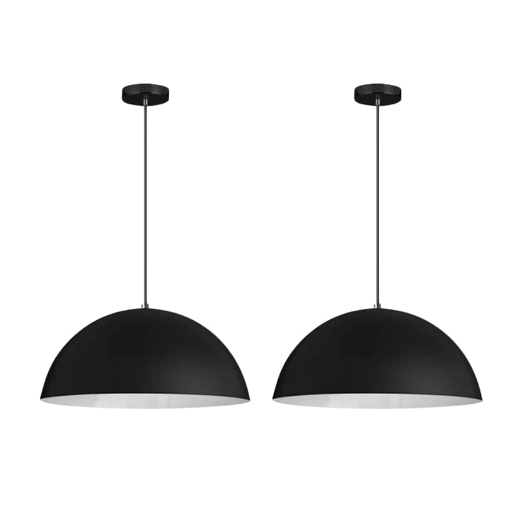 Kit 2 Pendentes Meia Lua 40cm Luminária Teto Bilhar Balcão Cozinha Jantar Bola