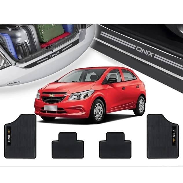 Kits Soleiras Gm Onix 2012 A 2019 Porta+porta Mala+tapete
