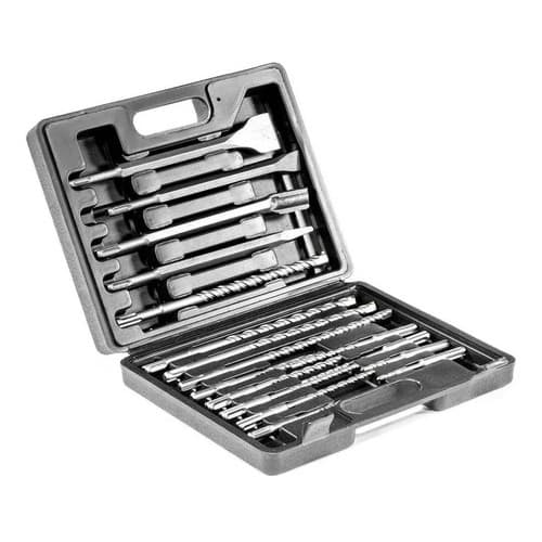 Kit Jogo Sds Plus Brocas Longas Ponteiro 17pçs Maleta Plast