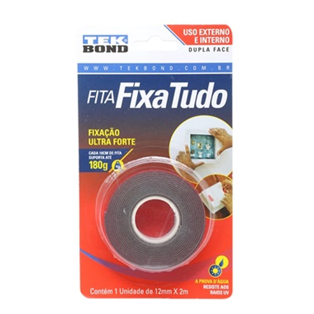 Fita Dupla Face Extra Forte 12mm X 2 Mts TekBond