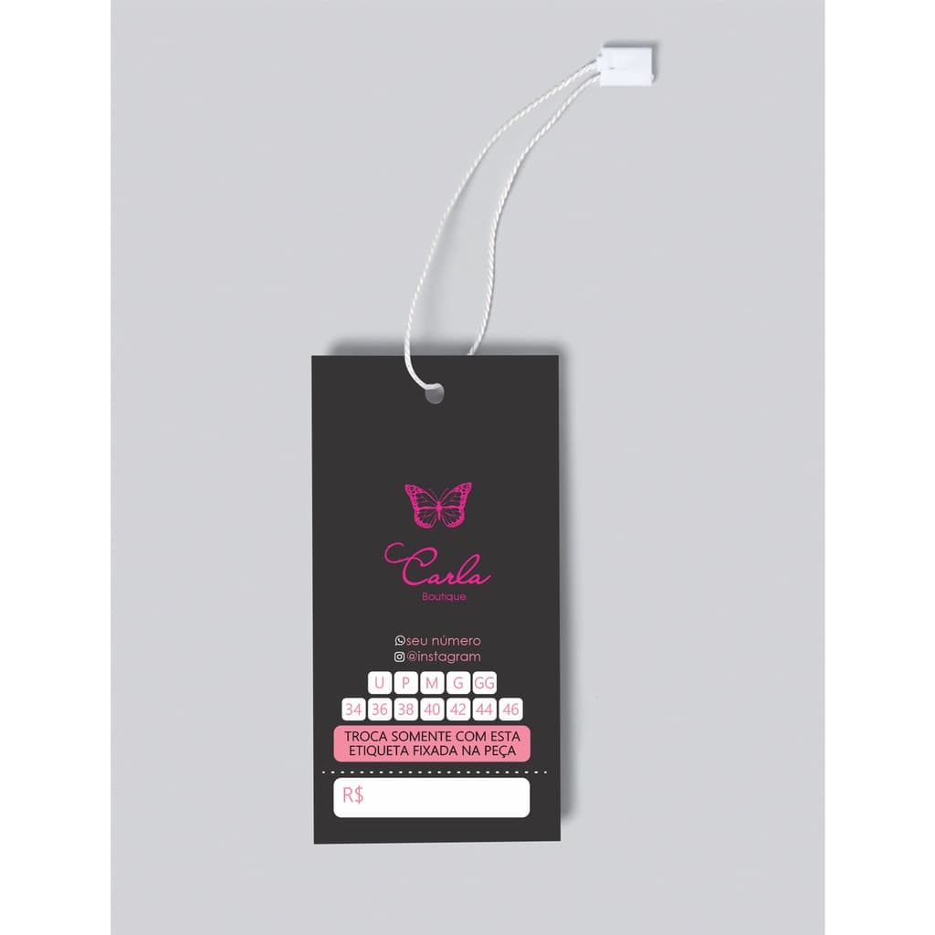 1.000 Tags Personalizadas Para Roupas + 1000 Lacres