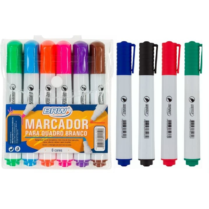 Kit 10 Canetas para Quadro Branco Lousa - 4 cores sortidas