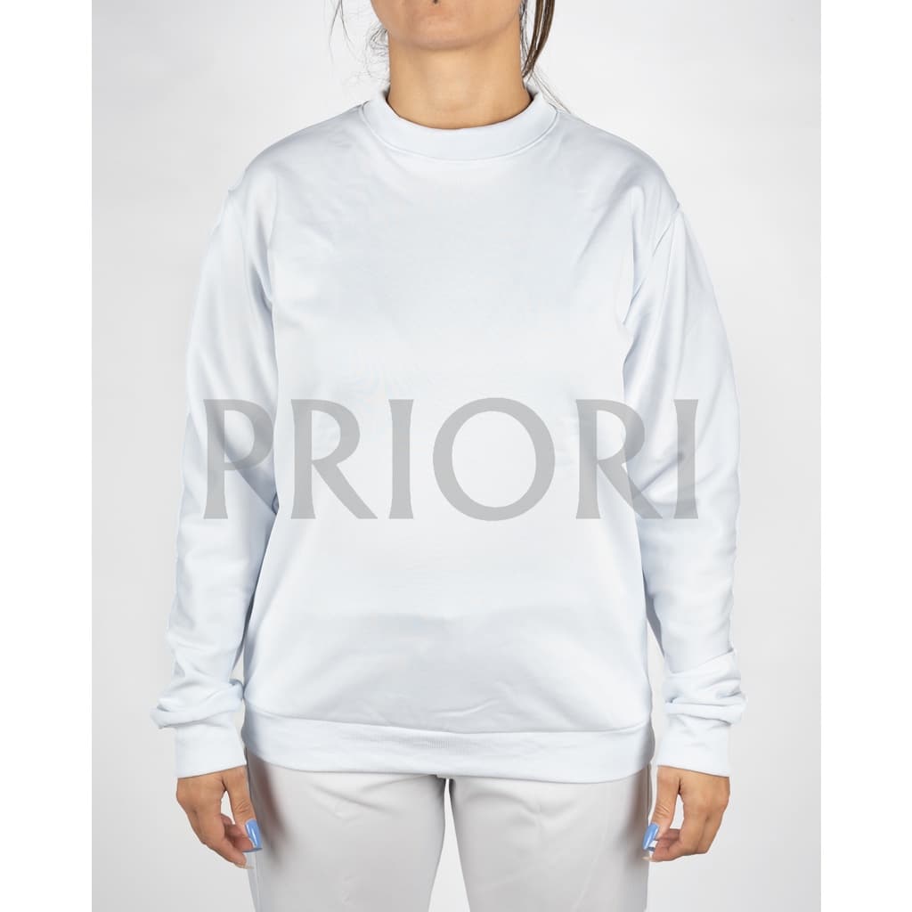 blusa de moletom lisa sem bolso gola careca unissex profissional branca