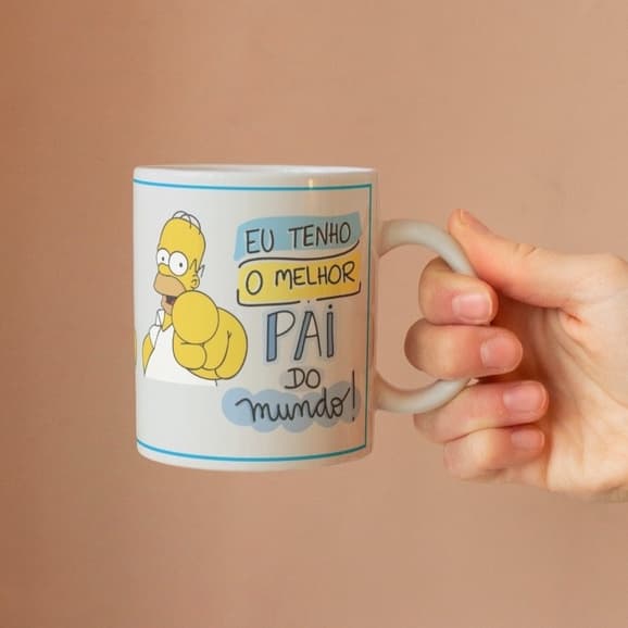 Caneca de Porcelana Personalizada Home Sympsons Melhor Pai Presente Aniversario Festa Qualidade FHD