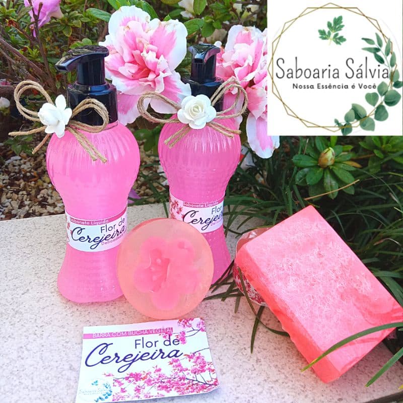 Flor de Cerejeira: Sabonete Líquido + Barra + Sabonete - SÁLVIA