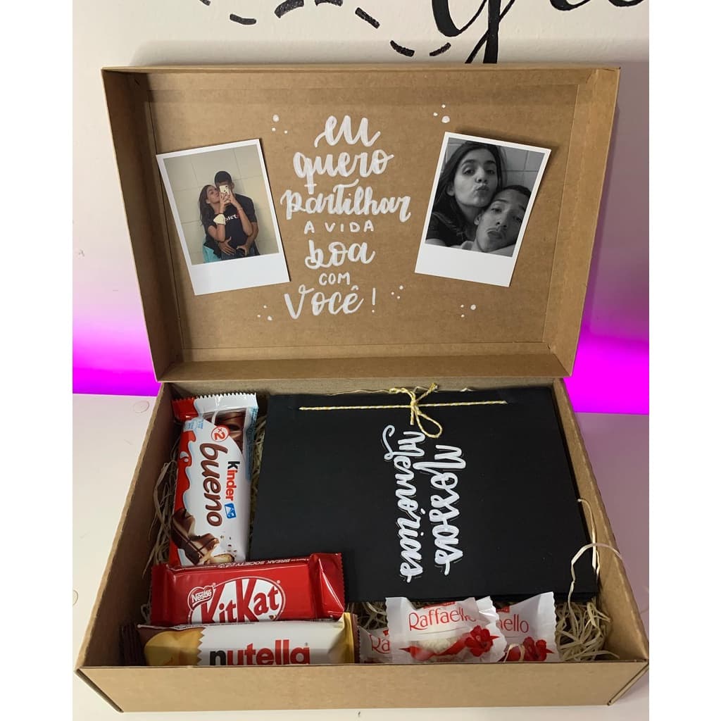 Caixa personalizada com fotos e frase dia dos namorados SOMENTE A CAIXA COM FOTOS| presente personalizado| presente para mãe