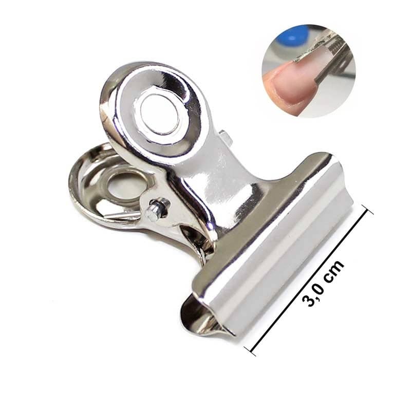 Kit 6 Presilhas 31MM  Curvatura C Grampo Para Unhas Inox Fibra Gel Promoção GRANDE