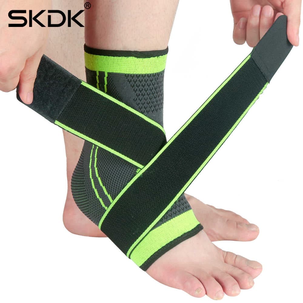 Tornozeleira Anti-Derrapante Ortopédica Ajustável Esportiva Proteção de Joelho com Strap Crossfit Verde