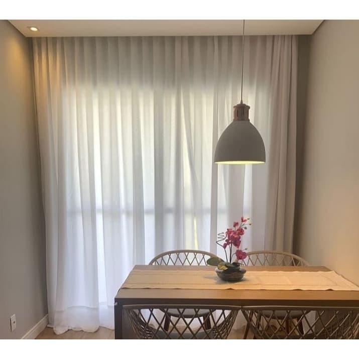Cortina De Linho Para Porta Balcão Blindex Sala e Quarto Branco 4 x 2,80
