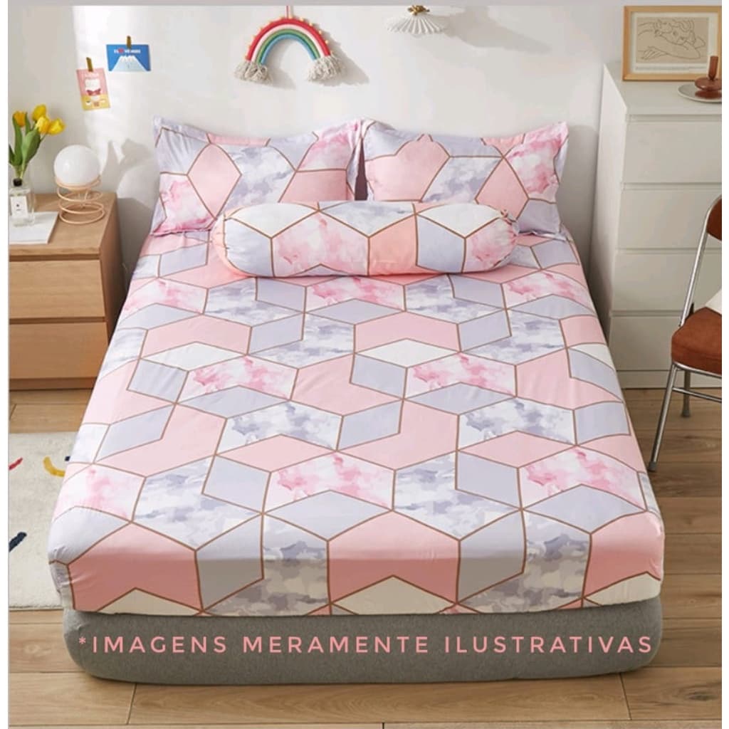 Jogo de Cama Queen 3 peças Lençol Casal Queen Micropercal