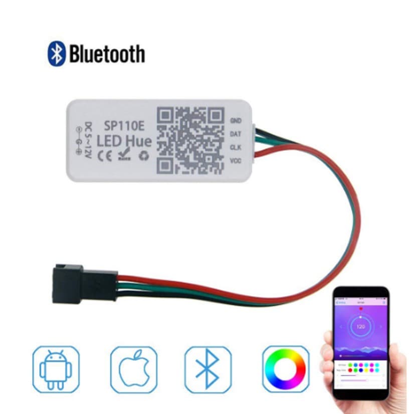 Xnbada SP110E Bluetooth Pixel light Controller WS2811 WS2812B ws2812 dimmer SK6812 RGB RGBW APA102 WS2801 pixels Led Strip IOS Android