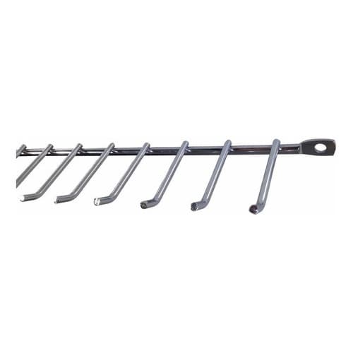 Suporte Porta Vassouras Cromado 12 Ganchos 30cm C/ Parafusos