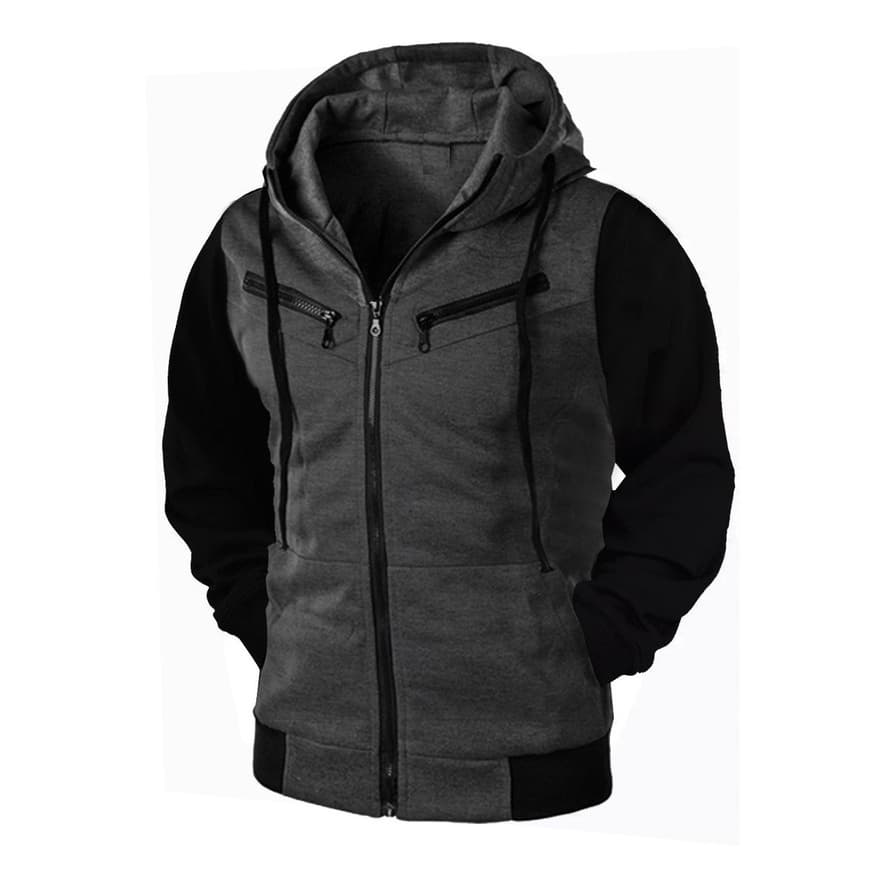 Moletom De Frio Blusa Ziper Liso Blusão Flanelado Capuz Bolso