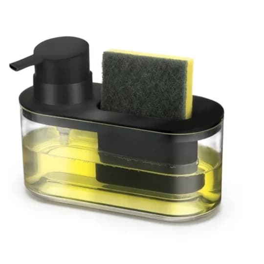 Dispenser Porta Detergente E Bucha Preto Arthi para Louça Tampa Panela