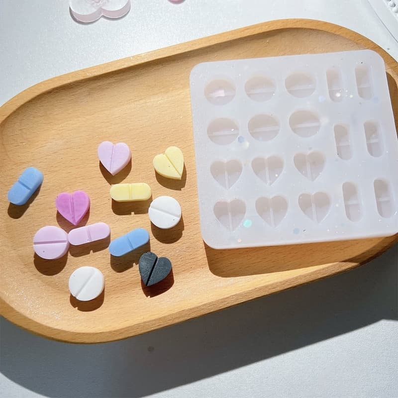 Blala Silicone Areia Movediça Shaker Molde De Enchimento Cápsula Coração Para Artesanato Jóias Fazendo Pingente Chaveiro
