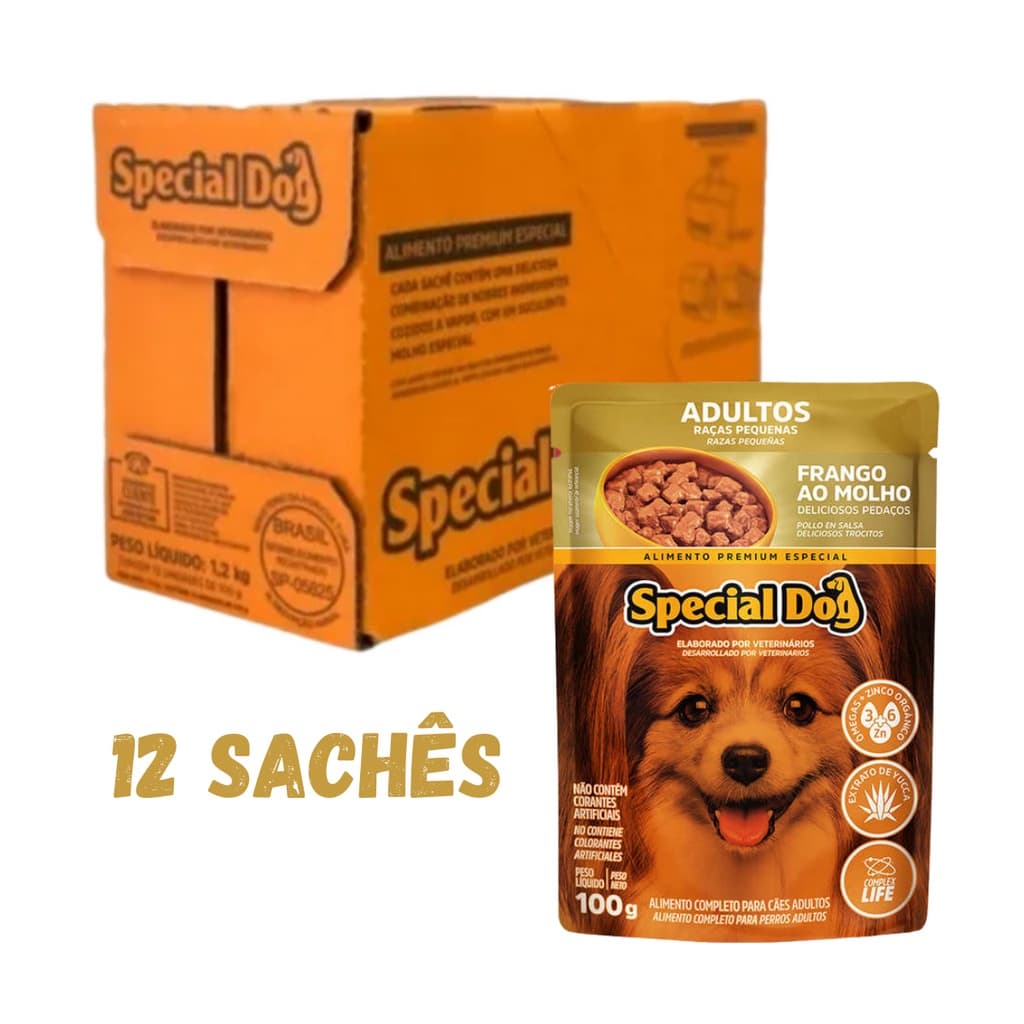 12 unidades Ração úmida Sache Premium Special Dog Raças pequenas sache frango para cães cachorros original caixa lacrada
