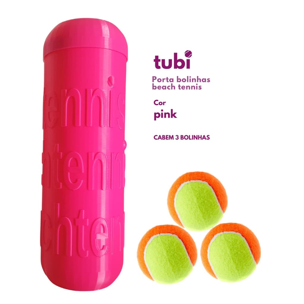 Tubi Porta Bolinhas para Beach Tennis Pink
