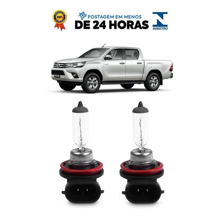 Par Lampada Farol de Milha Hilux Pickup 2005 a 2018 HB4