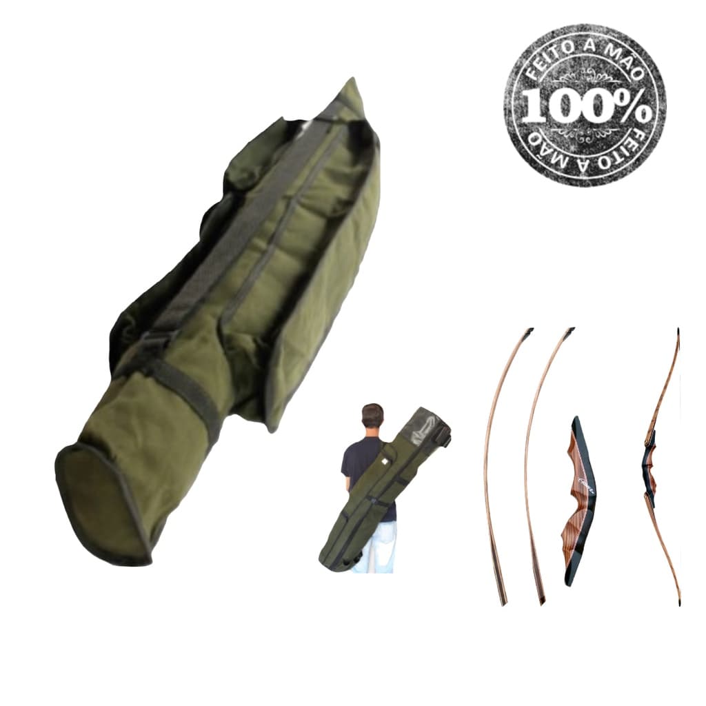 Estojo Bolsa de transporte para arco flecha Long bow 4 Tamanhos Fabricado em lona Artesanal Super resistente