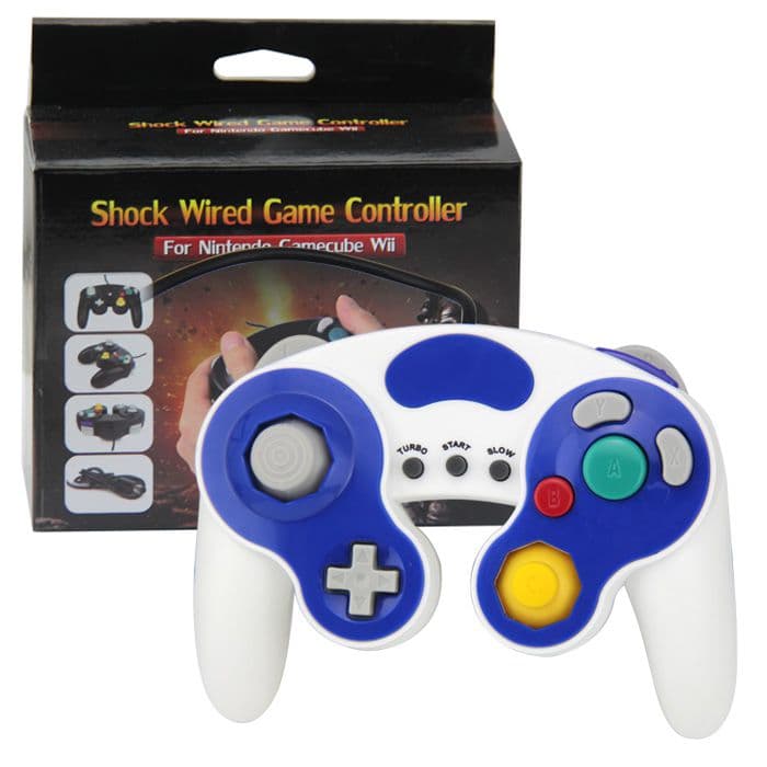 Controle Clássico Nintendo Wii Game Cube Wii U Branco + Azul