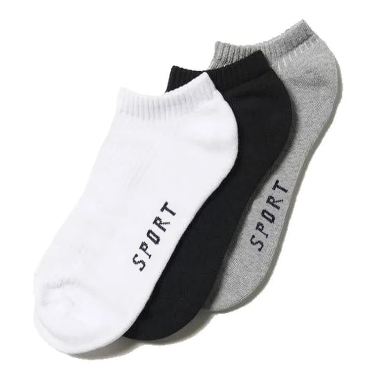 Meia Soquete Cano Curto 3 Pares Kit Meias Preta Branca Cinza Azul Marinho