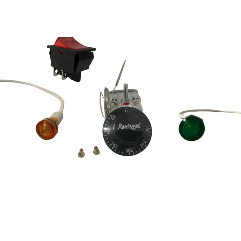 Kit Para Fritadeira Industrial 220V Termostato Led lampada Botão On/Off