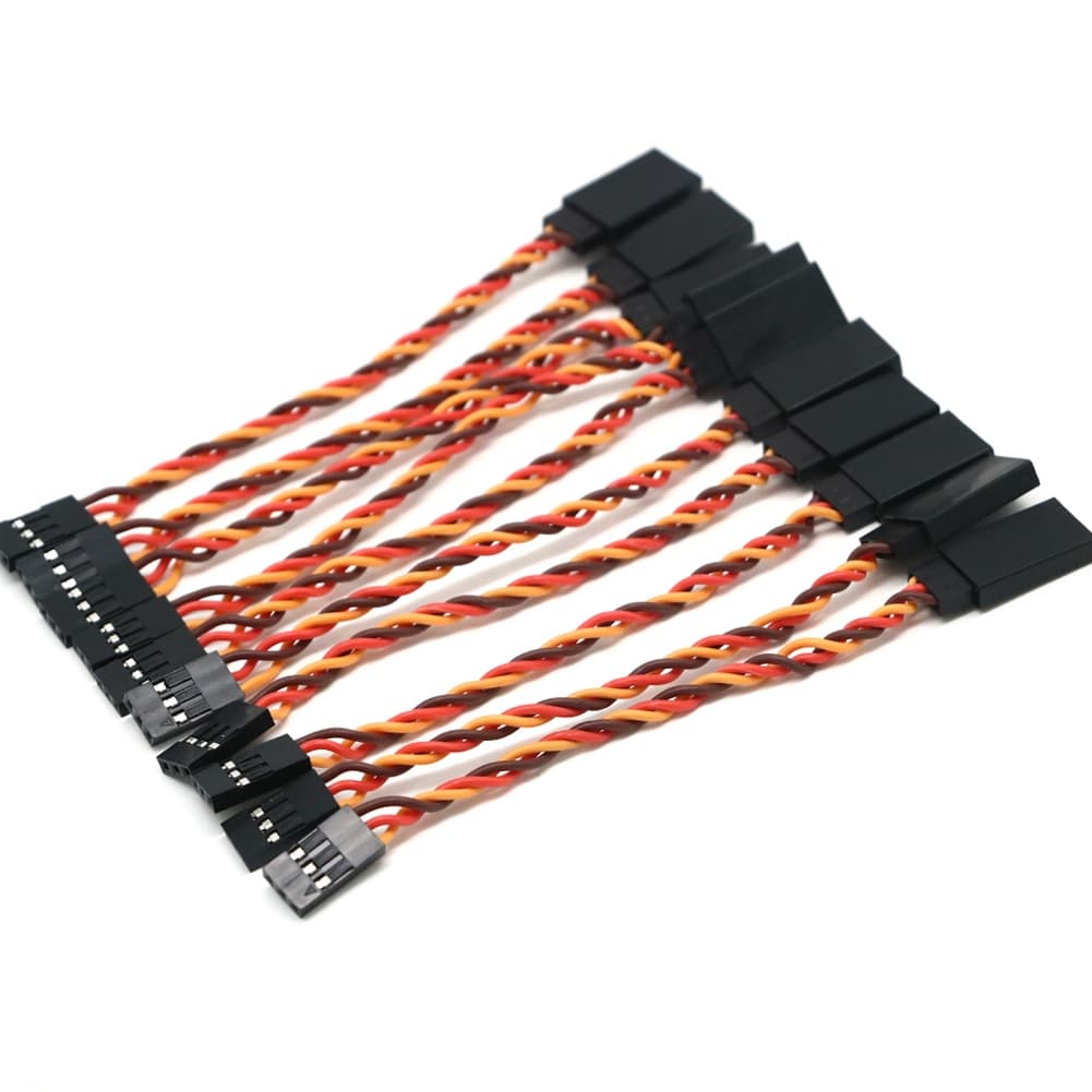 10pçs Cabo De Extensão Servo 10/15/30/50/100cm 60coreFor Futaba JR Anti-Interferência Para RC Helicóptero Parte /