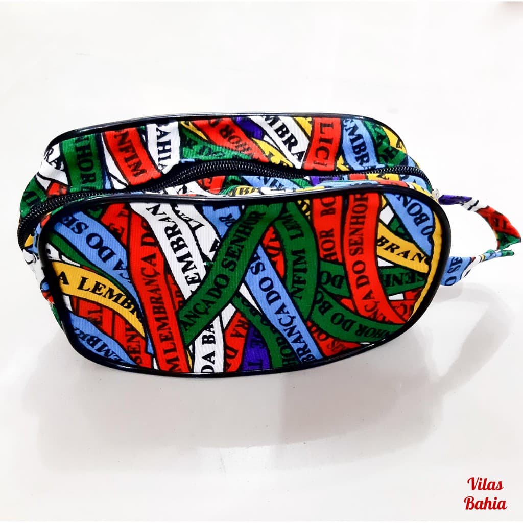 Necessaire Organizadora com Zíper Estampa Fitas Senhor do Bonfim da Bahia