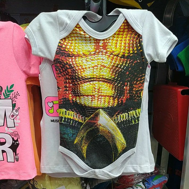 Body aquaman  Temático bebê body bebê body mesversario body infantil