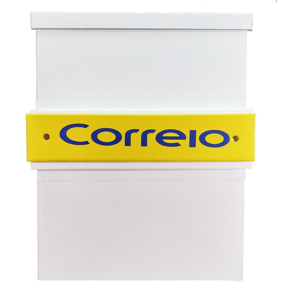 Caixa De Correio Correspondencia Cartas Portao Cerca Grade vertical Branca Preta