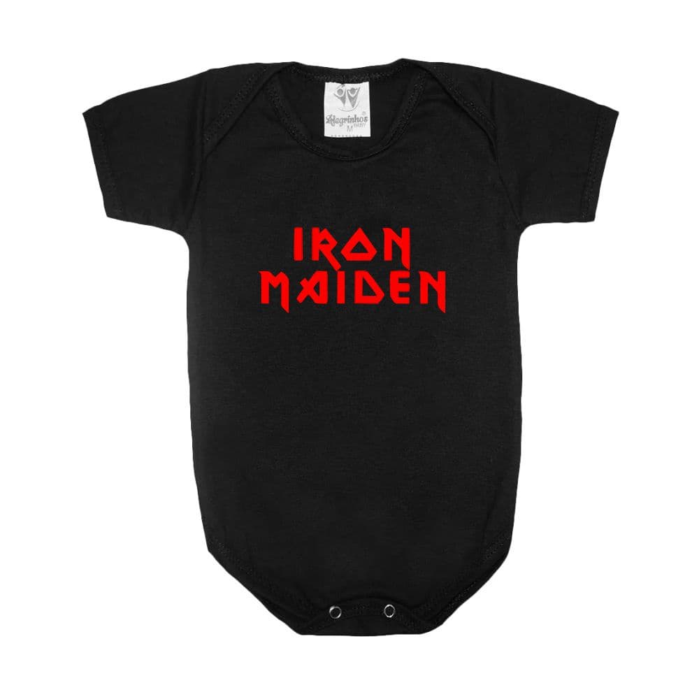 Body bebe infantil Preto da banda Iron Maiden vários tamanhos do P ao GG 0 a 12 meses body para bebê body rock