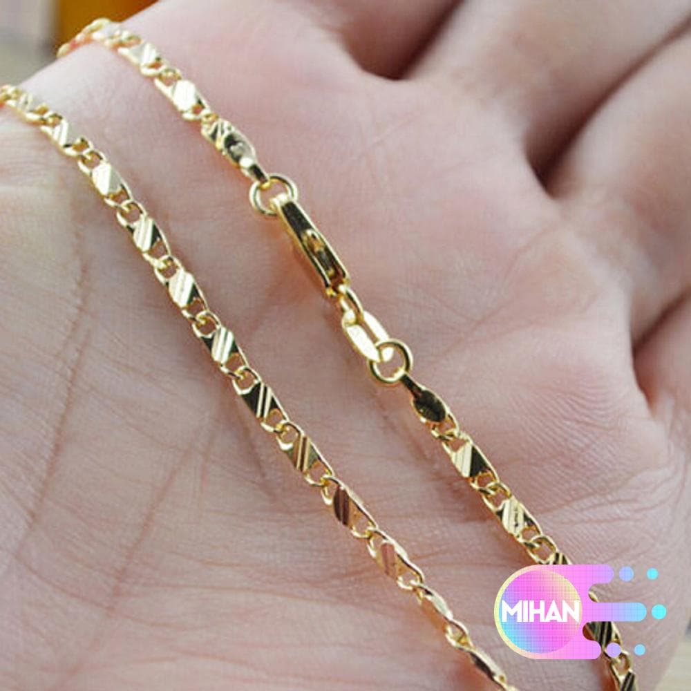 Mihan Colar Corrente De Ouro Amarelo 18k Para Masculino E Mulheres
