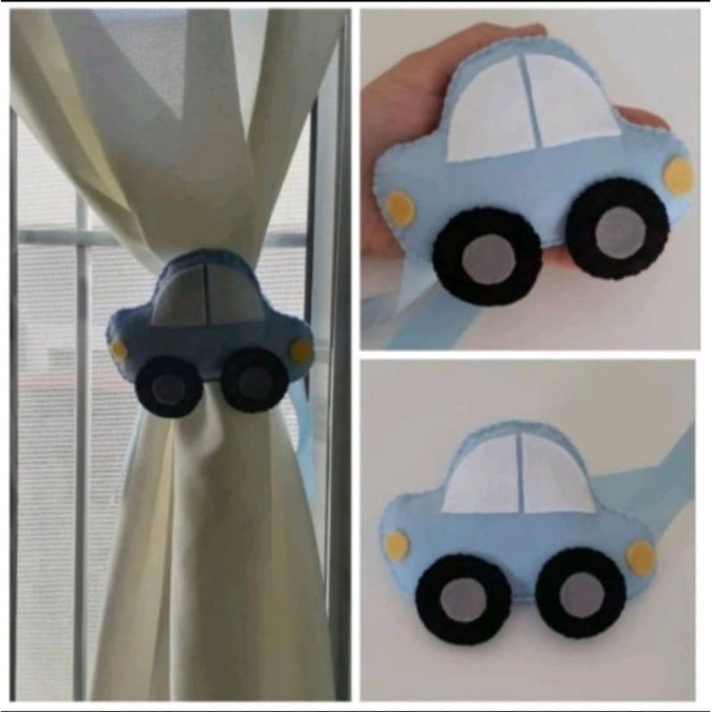 Par de prendedor de cortina carrinho