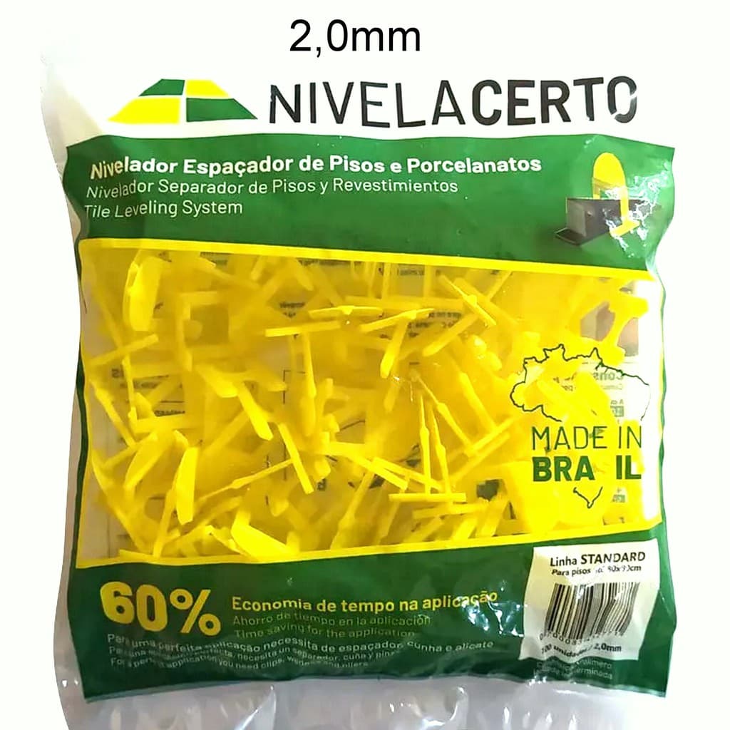 Nivelador De Piso  Porcelanato Espaçador, Pacote 100 Clips  1,0/ 1,5/2,0/3,0/4,0mm - Nivela Certo