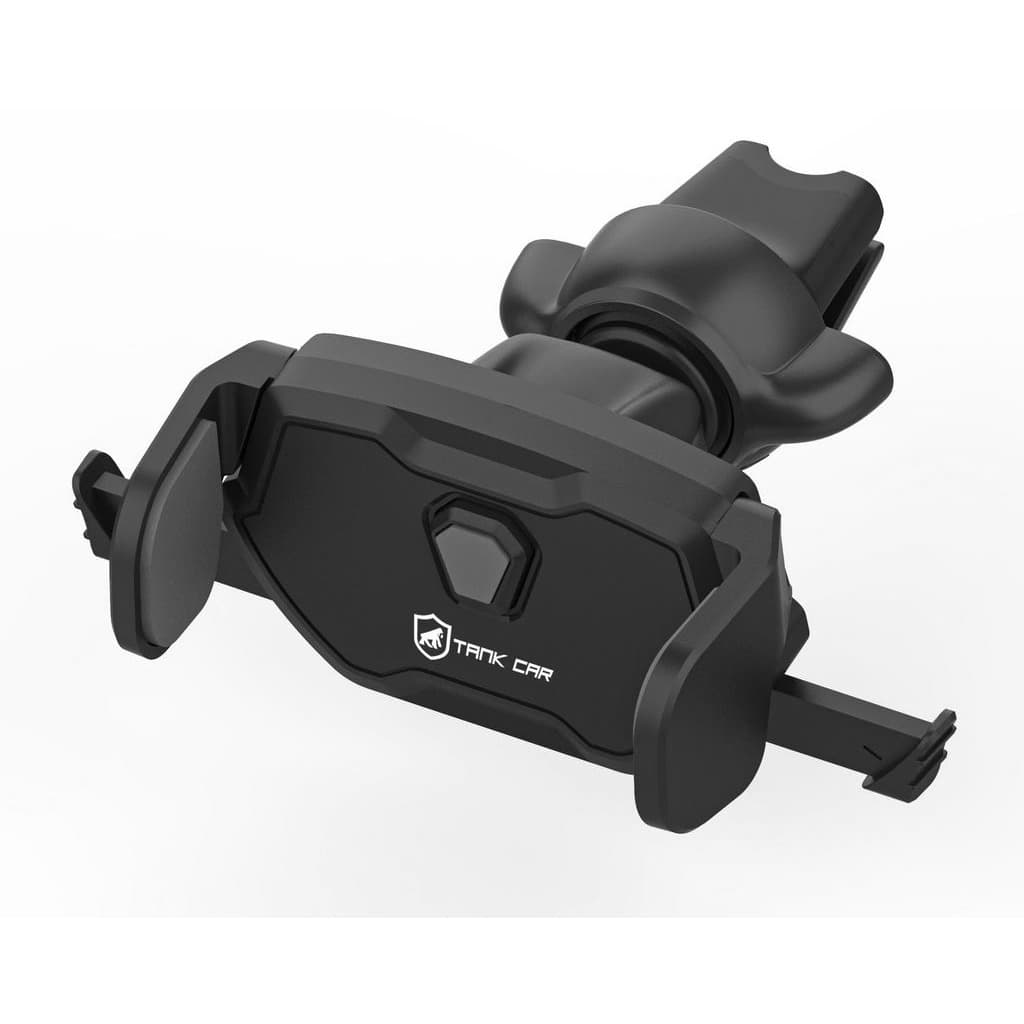 Gshield Suporte Veicular para Celular Tank Gear com Braços Laterais Ajustáveis e Cabeça Rotativa à 360º, Preto