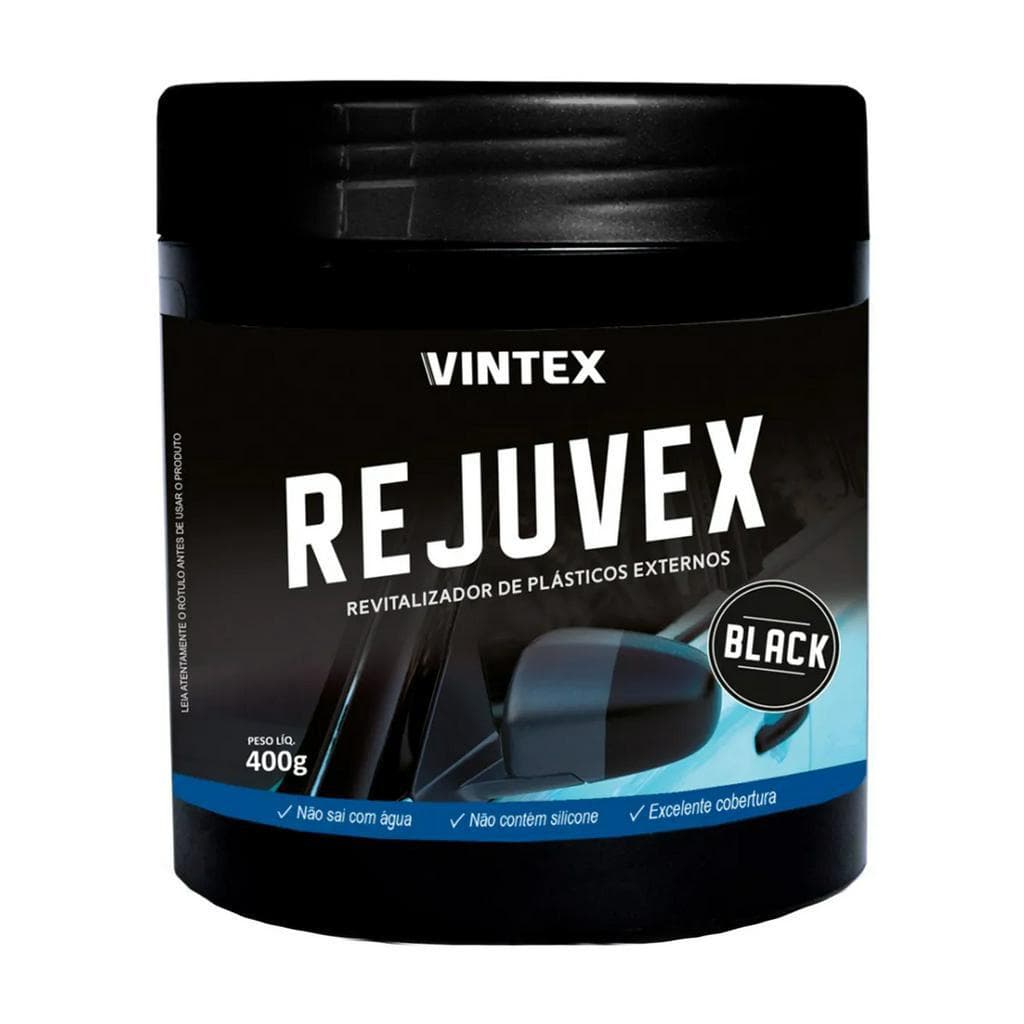 Revitalizador Automotivo Rejuvex Black 400g Vonixx  De Plásticos e Borrachas