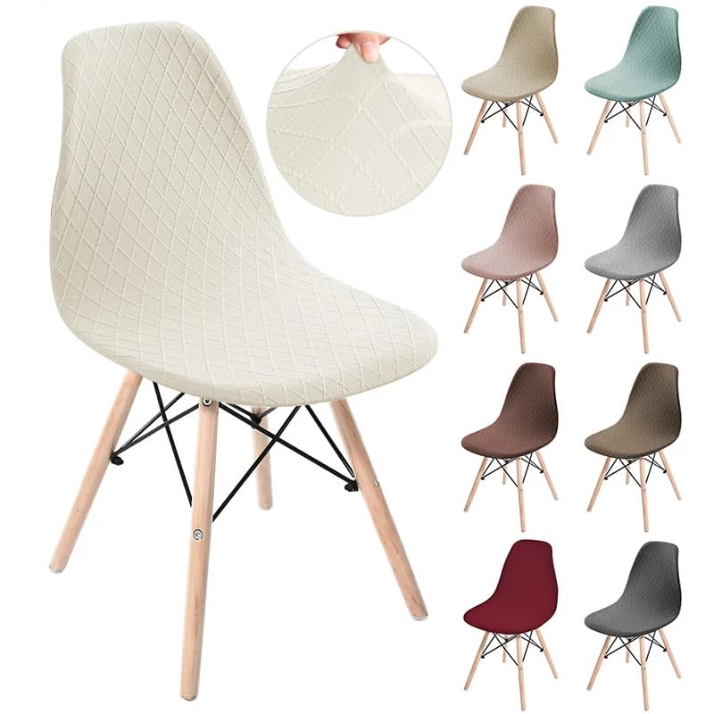 Jacquard Stripe Tampa Da Cadeira De Jantar Eames Armless Shell Elástica Banquete Casamentos Ceremonies Sala De Estar Cozinha De Casa Decorar Móveis Cobrir