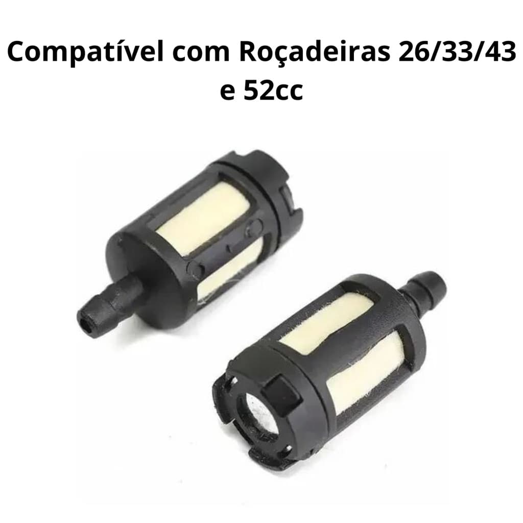 Kit 2 Filtro de Combustível Para Roçadeira A Gasolina Universal Bico Fino