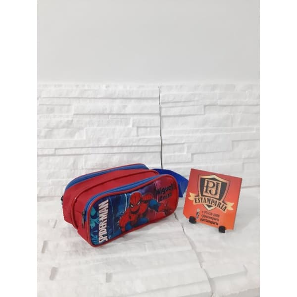 Estojo escolar material nylon 600 c/ 2 ziper