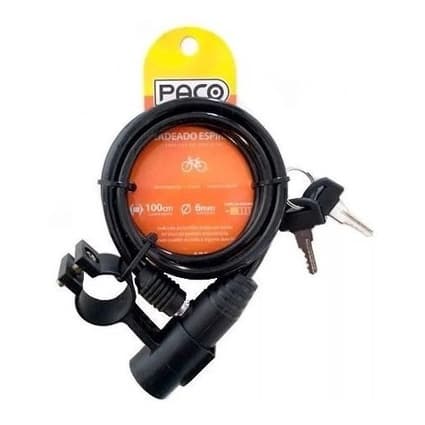 Cadeado Bike Paco 6mm X 1mt Com Chave Bicicleta