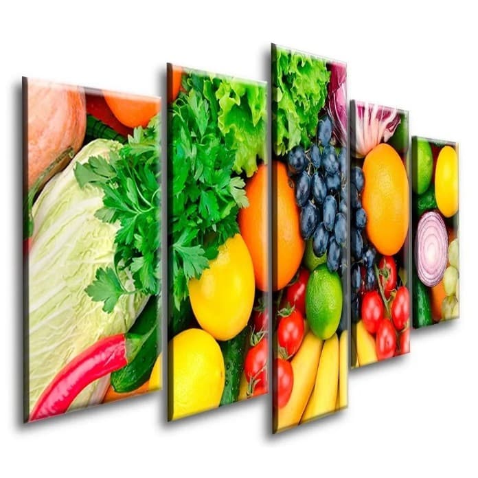 Kit Quadro Decorativo Frutas E Legumes