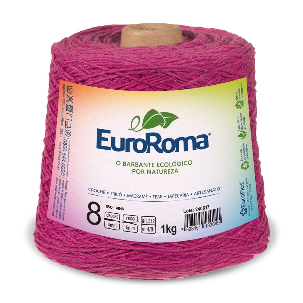 Barbante Euroroma Colorido n°8 1 Kg