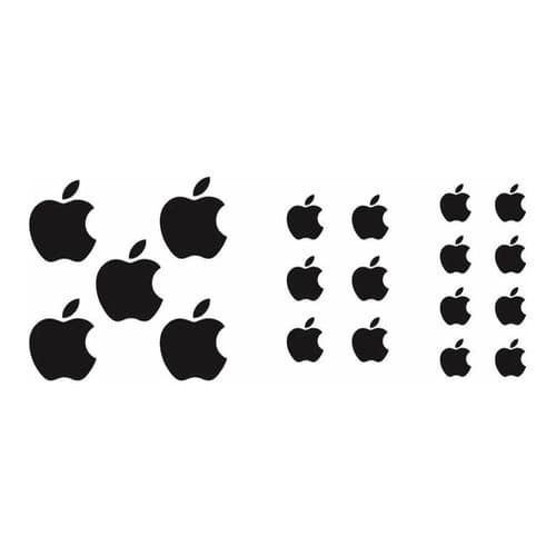 Kit 19 Adesivos Vinil Apple Preto - Branco