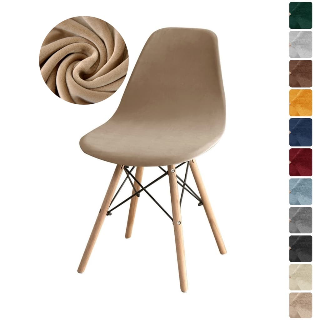 Capa pra cadeiras Cadeira De Veludo Shell Capa Elástica capa para cadeira Integrado Armless Eames Cobre Jantar Banquete Casamentos meia capa cadeira capa suede cadeira eiffel