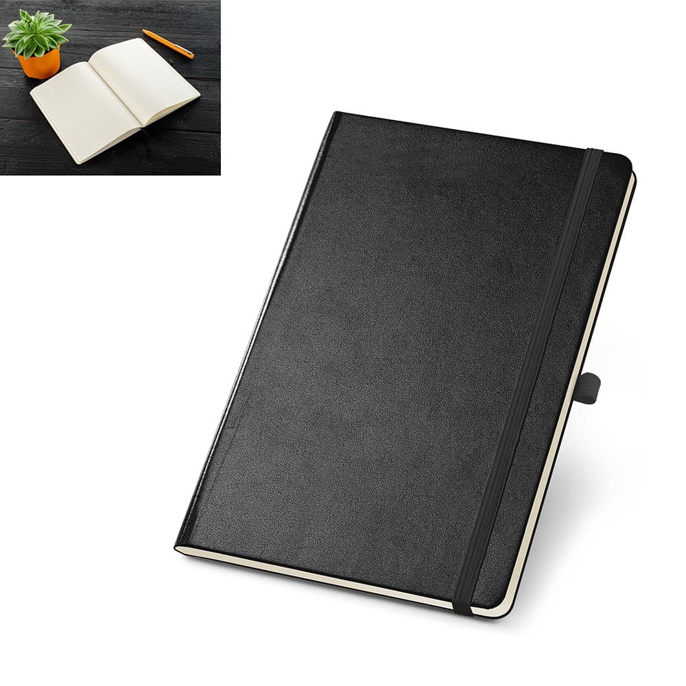 Caderno Couro Sintético Com Folhas Pontilhadas 14x21